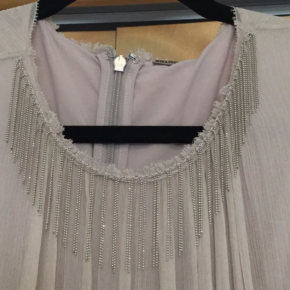 ELIE Demetria Metallic Fringe Accented Rou… - Picture 2 of 9